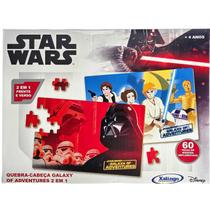 Quebra-Cabeça Star Wars Galaxy Of Adventures 2 em 1 60Pçs