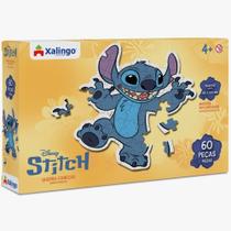 Quebra cabeça stitch 60 peças madeira reflorestada - xalingo lilo disney filme puzzle azul boneco