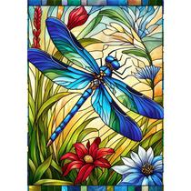 Quebra-cabeça Sutinban Stinban Stained Glass Dragonfly 1000 peças