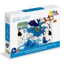 Quebra Cabeça Tátil Animais Da Neve Em Madeira Babebi