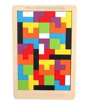 Quebra Cabeça Tetris 3d Tangram Brinquedo Edu Montar Madeira Quebra Cabeça Tetris 3d Tangram Brinquedo Edu Montar Madeira