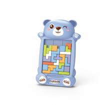 Quebra-Cabeça Tetris Infantil Urso Educativo com 32 Peças Coloridas Jogo de Lógica Montessori