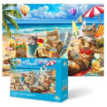 Quebra-cabeça Theo's Puzzles Lazy Cats Beach 1000 peças