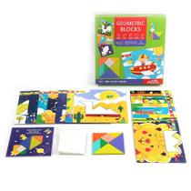 Quebra-cabeça Toy Blue Kids Wooden Heart Square com cartões