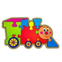 Quebra Cabeça Trem Brinquedo Educativo de Madeira MDF