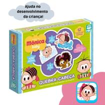 Quebra Cabeça Turma da Mônica Baby 12 Peças em Madeira Nig