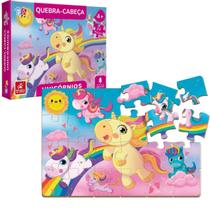 Quebra Cabeça Unicórnio 24 Peças Pop Educativo Infantil Menina Em Madeira Brincadeira De Criança