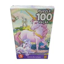 Quebra-Cabeça Unicórnios 100 Peças Grow Quebra-Cabeça Unicórnios 100 Peças Grow
