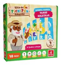 Quebra-Cabeça - Vamos Soletrar - Sitio do Pica-Pau 48Pçs MDF - Brincadeira de Criança