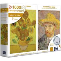 Quebra cabeca van gogh girassois e retrato combo 1000 pecas toyster