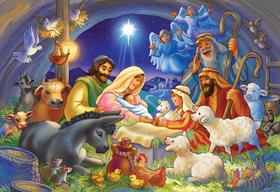 Quebra-cabeça Vermont Christmas Company Baby in a Manger 100 unidades