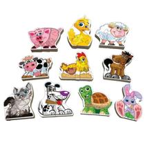 Quebra cabeça vertical animais domésticos com 10 jogos - simque - 678