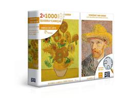 Quebra-Cabeca - Vincent Van Gogh - Retrato e Girassois - Combo 1000 pecas - 2882 TOYSTER