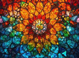 Quebra-cabeça: vitrais editados, flor da vida, 1000 peças