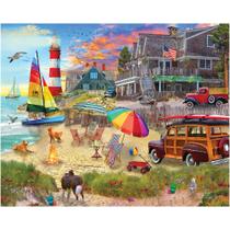 Quebra-cabeça White Mountain Summer Holiday Beach 1000 peças