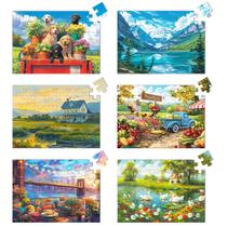 Quebra-cabeça Yigney, pacote com 6, 48 peças grandes para idosos