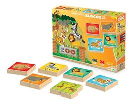Quebra Cabeça Zoo 24 Blocos Mdf Brinquedo Educativo 833