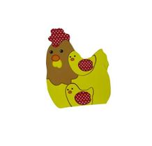 Quebra Cabeça Zoo Kids Mini Galinha Brinquedo em MDF