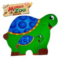 Quebra Cabeça Zoo Kids Mini Tartaruga Brinquedo em MDF