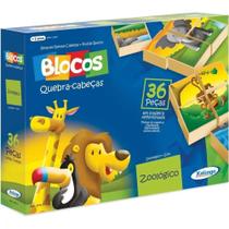 Quebra Cabeca Zoologico 36 Pecas, Mdf - Xalingo Xalingo Brinquedos