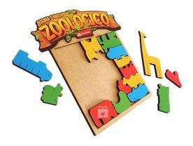 Quebra cabeça Zoológico Em Madeira Jogo 17 Peças Brinquedo Educativo Menino Menina Montessori