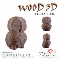 Quebra Cabeças 3D Cabeça Coruja Decoração Ornamento Enfeite