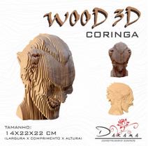 Quebra cabeças 3D Cabeça Enfeite CORINGA Busto MDF 3mm NATURAL - Darama