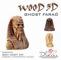 Quebra cabeças 3D Cabeça Enfeite GHOST FARAO Busto MDF 3mm NATURAL - Darama