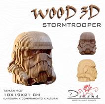 Quebra cabeças 3D Cabeça Enfeite Star Wars Storm Trooper Busto MDF 3mm NATURAL - Darama
