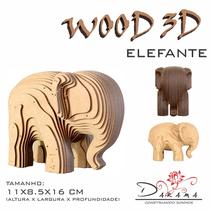Quebra Cabeças 3D Elefante Decoração Ornamento Enfeite