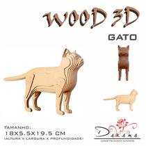 Quebra cabeças 3d gato decoração ornamento enfeite