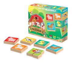 Quebra Cabeças Animais Da Fazenda Em Blocos 830-junges