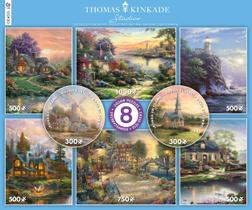 Quebra-cabeças Ceaco Thomas Kinkade, pacote múltiplo 8 em 1 Quebra-cabeças Ceaco Thomas Kinkade, pacote múltiplo 8 em 1