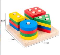 Quebra-cabeças de formas geométricas, brinquedo infantil de madeira maciça de 1 a 3 anos Quebra-cabeças de formas geométricas, brinquedo infantil de madeira maciça de 1 a 3 anos
