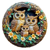 Quebra-cabeças de madeira DOCRAGI 3D Vision Effects Owl Family (100 unidades)