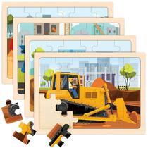 Quebra-cabeças de madeira Duchong Construction Vehicle Kids 4-6 anos Quebra-cabeças de madeira Duchong Construction Vehicle Kids 4-6 anos