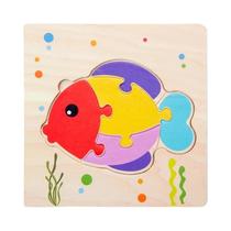 Quebra-Cabeças Educacionais 3D De Madeira Para Crianças, Tangram De Animais, Brinquedos De