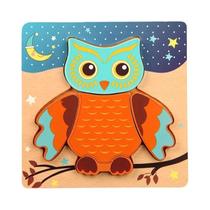 Quebra-cabeças Educativos 3D De Madeira Para Crianças, Brinquedos De Desenho Animado Com Animais