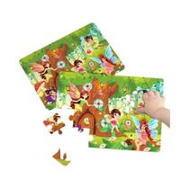 Quebra-Cabeças Educativos Montessori Para Crianças Com Tema De Animais Em Desenho Animado, Jogo