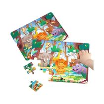 Quebra-Cabeças Educativos Montessori Para Crianças Com Tema De Animais Em Desenho Animado, Jogo