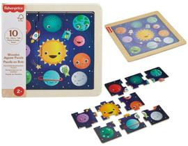 Quebra Cabeças Em Madeira Sistema Solar Divertido Fisher Price 10 Peças - Puzzle - Mattel HXV16