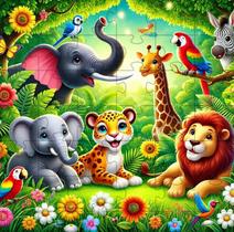 Quebra-Cabeças Infantil Animais Da Floresta 20 Peças Em Mdf