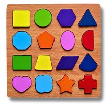 Quebra Cabeças Infantil Formas e Cores - 16 Peças Geométrica - Didáticos - Escolar