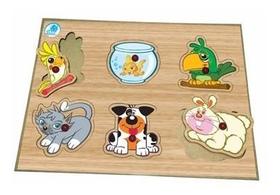 Quebra Cabeças Madeira Bebes Animais Domesticos Simque