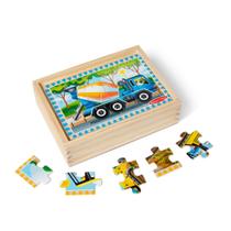 Quebra-cabeças Melissa & Doug Construction Vehicles 4 em 1