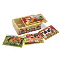 Quebra-cabeças Melissa & Doug Farm 4 em 1 de madeira 48 unidades