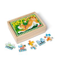 Quebra-cabeças Melissa & Doug Pets 4 em 1 com caixa de armazenamento