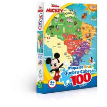 Quebra Cabeças Mickey Mapa do Brasil 100 peças- Toyster 8074