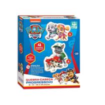 Quebra Cabeças Patrulha Canina Infantil 36 Peças Madeira Progressivo 4 Figuras Nig Brinquedos
