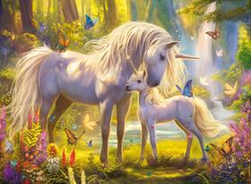 Quebra-cabeças RANSUNN Unicorn and Foal 200 peças para crianças de 6 a 10 anos